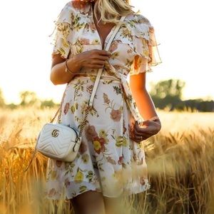 Zara Cottagecore Floral Fluttery Mini Wrap Dress